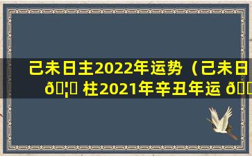 己未日主2022年运势（己未日 🦆 柱2021年辛丑年运 🌵 势）